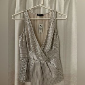 Silver Lightweight Sleeveless Shirt - never worn, size small (Express)